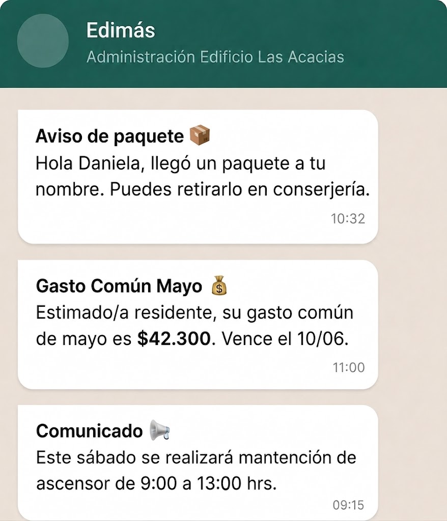 Mensajes de whatsapp enviados por Edimás